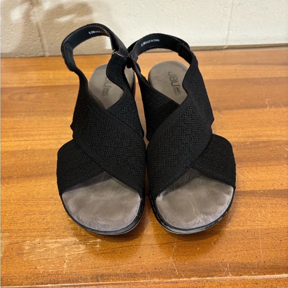 JBU Women's Black Open-Toe Sandals